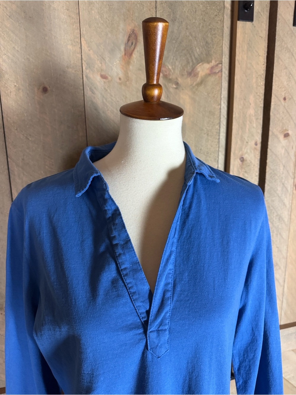 Frank & Eileen Nicole royal blue Henley popover dress Size Large 100% cotton - Picture 4 of 12